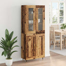 Highboard 2 pcs Gammelt træ Konstrueret træ