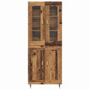 Highboard 2 pcs Gammelt træ Konstrueret træ