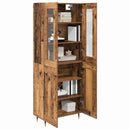 Highboard 2 pcs Gammelt træ Konstrueret træ