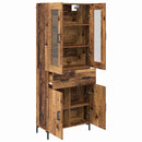 Highboard med skuffe 2 pcs Gammelt træ Konstrueret træ