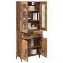 Highboard med skuffe 2 pcs Gammelt træ Konstrueret træ