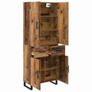 Highboard med skuffe 2 pcs Gammelt træ 69,5 x 34 x 180 cm