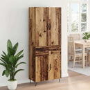 Highboard med skuffe 2 pcs Gammelt træ Konstrueret træ og glas