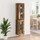 Highboard 2 pcs Gammelt træ Glas