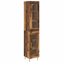 Highboard 2 pcs Gammelt træ Glas