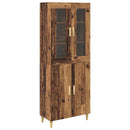 Highboard Gammelt træ 69,5 x 34 x 180 cm Ingeniørtræ og glas