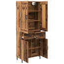 Highboard med skuffe 2 pcs Gammelt træ Konstrueret træ