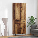 Highboard med skuffe 2 pcs Gammelt træ Ingeniørtræ og glas
