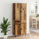 Highboard med skuffe 2 pcs Gammelt træ Ingeniørtræ og glas