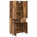 Highboard med skuffe 2 pcs Gammelt træ Ingeniørtræ og glas