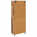 Highboard med skuffe 2 pcs Gammelt træ Ingeniørtræ og glas