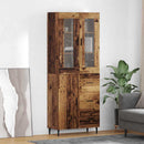 Highboard med skuffe 2 pcs Gammelt træ Konstrueret træ