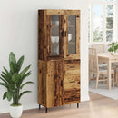 Highboard med skuffe 2 pcs Gammelt træ Konstrueret træ