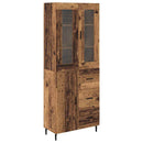 Highboard med skuffe 2 pcs Gammelt træ Konstrueret træ