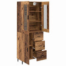 Highboard med skuffe 2 pcs Gammelt træ Konstrueret træ