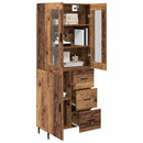 Highboard med skuffe 2 pcs Gammelt træ Konstrueret træ