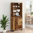 Highboard med skuffe 2 pcs Gammelt træ Konstrueret træ