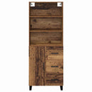 Highboard med skuffe 2 pcs Gammelt træ Konstrueret træ