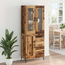 Highboard med skuffe 2 pcs Gammelt træ Konstrueret træ