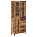 Highboard med skuffe 2 pcs Gammelt træ Konstrueret træ