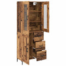 Highboard med skuffe 2 pcs Gammelt træ Konstrueret træ