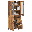 Highboard med skuffe 2 pcs Gammelt træ Konstrueret træ