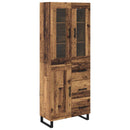 Highboard med skuffe 2 pcs Gammelt træ Konstrueret træ