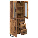 Highboard med skuffe 2 pcs Gammelt træ Konstrueret træ
