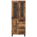 Highboard med skuffe 2 pcs Gammelt træ Konstrueret træ