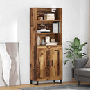 Highboard 2 pcs Gammelt træ Konstrueret træ