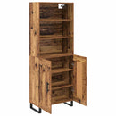 Highboard 2 pcs Gammelt træ Konstrueret træ