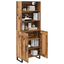 Highboard 2 pcs Gammelt træ Konstrueret træ