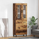 Highboard med skuffe 2 pcs Gammelt træ Konstrueret træ