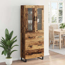 Highboard med skuffe 2 pcs Gammelt træ Konstrueret træ