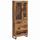 Highboard med skuffe 2 pcs Gammelt træ Konstrueret træ