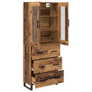 Highboard med skuffe 2 pcs Gammelt træ Konstrueret træ