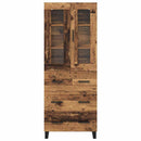 Highboard med skuffe 2 pcs Gammelt træ Konstrueret træ
