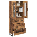 Highboard med skuffe 2 pcs Gammelt træ Konstrueret træ