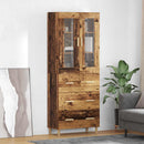 Highboard Gammelt træ 69,5 x 34 x 180 cm Ingeniørtræ og glas