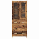 Highboard Gammelt træ 69,5 x 34 x 180 cm Ingeniørtræ og glas