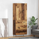 Highboard med skuffe 2 pcs Gammelt træ Konstrueret træ
