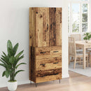 Highboard med skuffe 2 pcs Gammelt træ Konstrueret træ