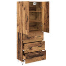 Highboard med skuffe 2 pcs Gammelt træ Konstrueret træ