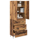 Highboard med skuffe 2 pcs Gammelt træ Konstrueret træ