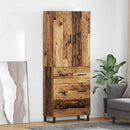 Highboard med skuffe 2 pcs Gammelt træ 69,5 x 34 x 180 cm