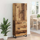Highboard med skuffe 2 pcs Gammelt træ 69,5 x 34 x 180 cm