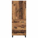 Highboard med skuffe 2 pcs Gammelt træ 69,5 x 34 x 180 cm
