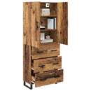 Highboard med skuffe 2 pcs Gammelt træ 69,5 x 34 x 180 cm