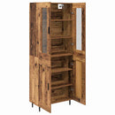 Highboard 2 pcs Gammelt træ Ingeniørtræ og glas
