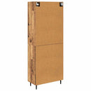 Highboard 2 pcs Gammelt træ Ingeniørtræ og glas